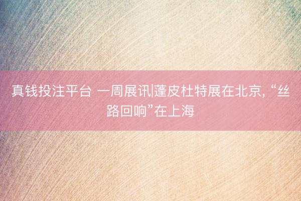 真钱投注平台 一周展讯|蓬皮杜特展在北京， “丝路回响”在上海
