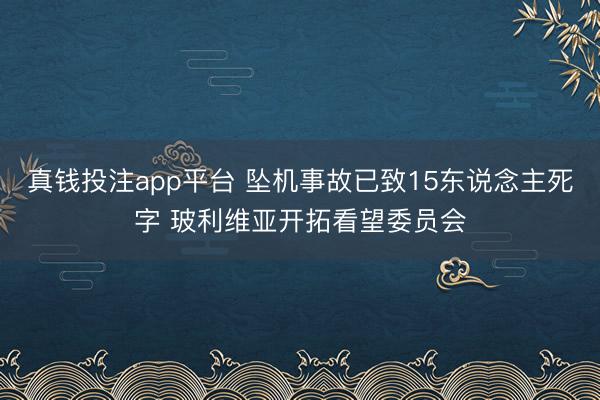 真钱投注app平台 坠机事故已致15东说念主死字 玻利维亚开拓看望委员会
